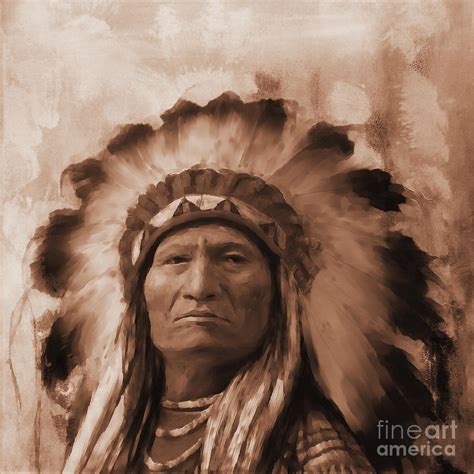 Sepia Native Art Painting By Gull G Pixels
