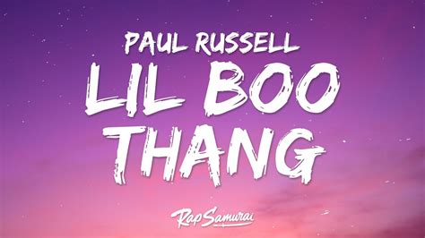 Paul Russell Lil Boo Thang Lyrics You My Lil Boo Thang Youtube