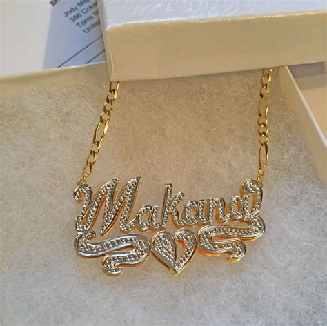 Double Plated 3d Beaded Name Necklace Be Monogrammed