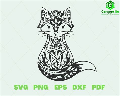 Fox With Flowers Svg Floral Fox Svg Fox Svg Floral Fox Etsy