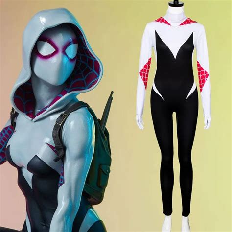 New 3d Print Spider Gwen Stacy Spandex Zentai Jumpsuit Spiderman Costume Halloween Cosplay