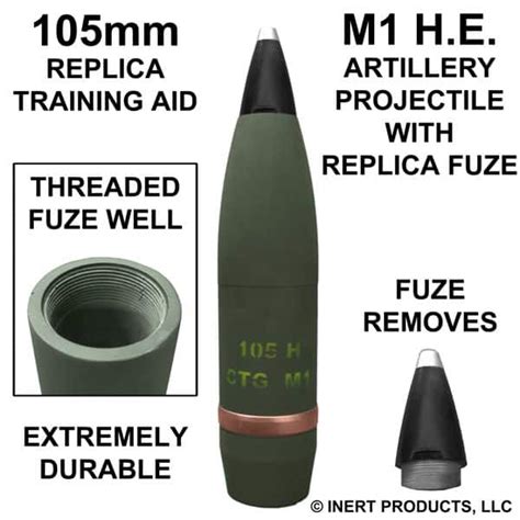105mm M1 He Artillery Shell With Fuze Mkds Training
