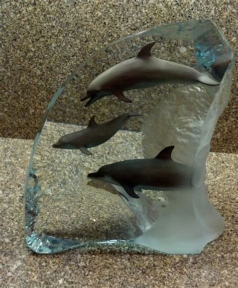 Dolphin Wonder Acrylic Sculpture 2001 13 In By Robert Wyland