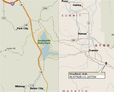 Woodland Utah Map