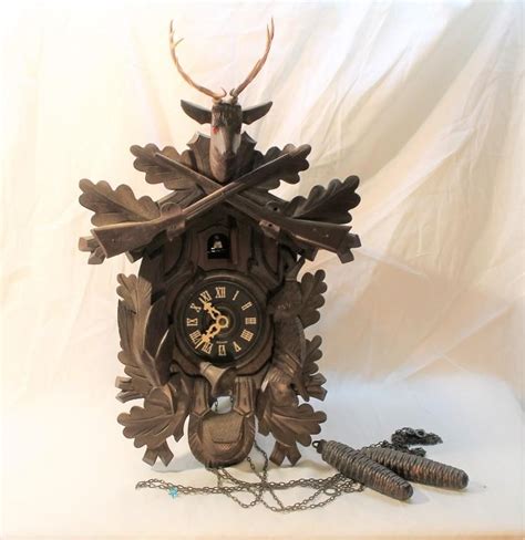 Vintage Deer Head Cuckoo Clock Germany Live And Online Auctions On