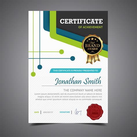Green And Blue Diploma Template Height 213035 Vector Art At Vecteezy
