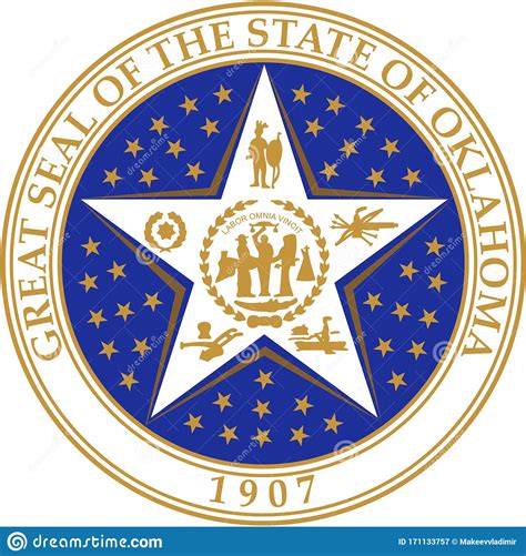 State Emblem Of Oklahoma Usa Stock Illustration Illustration Of Arms
