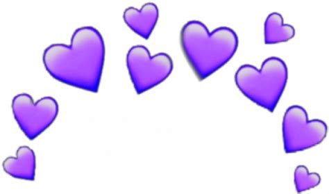 Purple Heart Emoji Transparent Download Crown Heartcrown Iphone
