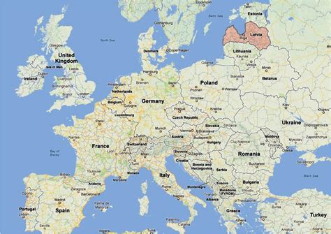 Map Of Europe Latvia Secretmuseum