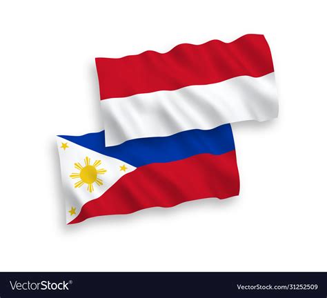 Flags Indonesia And Philippines On A White Vector Image