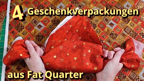 geschenke japanisch mit stoff verpacken furoshiki aus einem fat quarter youtube