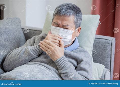 Asian Eldely Sick Man Cough Stock Image Image Of Older Elderly