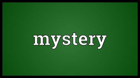 Mystery Meaning - YouTube