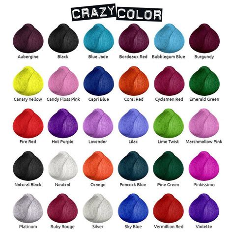 Crazy Color Semi Permanent Hair Dye 100ml All Colours Free Uk Postage