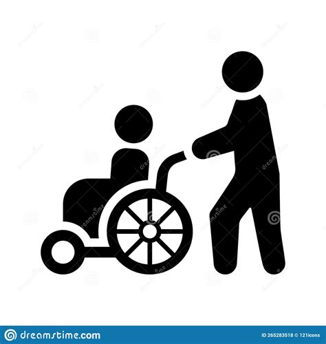 Caregivers Caretaker Disability Icon Black Vector Graphics Stock