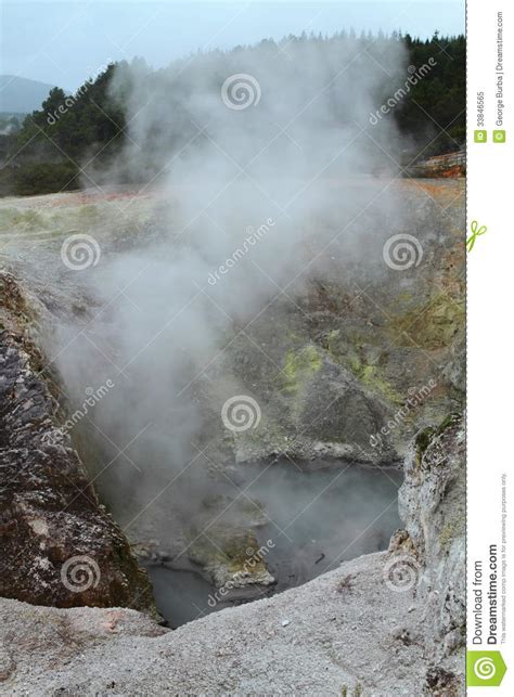 Rainbow Crater Stock Image Image Of Steam Geothermal 33846565