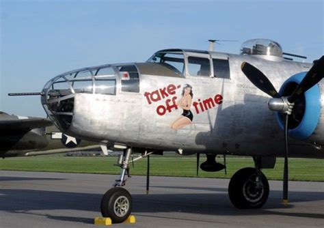 Nose Art On B 25 Mitchell Take Off Time Nose Art Wwii Plane Art