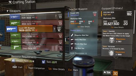 This is a guide how to unlock all 15 face masks in tom clancy's the division. Covert SRS Blueprint Crafting Blueprint Item · The Division Field Guide