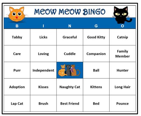 Kitty Cat Party Kitten Party Bingo Game 60 Cards Cat Etsy