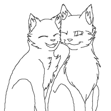Pixilart Warrior Cat Couple Base By Luna Wolf