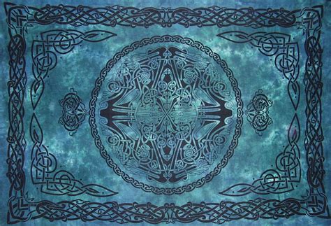 Uhometap celtic tapestry, irish circular love knot good fortune tapestry wall hanging wall art decor bedroom living room dorm decor, 60x60 inches gtwyuh323 $18.98 $ 18. Web of Life Celtic Tapestry Cotton Wall Hanging 80" x 60" Twin Blue | eBay