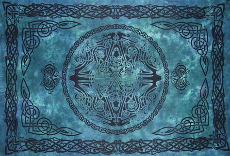 Uhometap celtic tapestry, irish circular love knot good fortune tapestry wall hanging wall art decor bedroom living room dorm decor, 60x60 inches gtwyuh323 $18.98 $ 18. Web of Life Celtic Tapestry Cotton Wall Hanging 80" x 60" Twin Blue | eBay