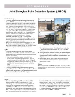 16 automatic liquid agent detector (alad) system. Joint Chemical Agent Detector (JCAD) DOD PROGRAMS