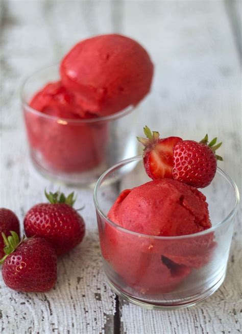 Strawberry Sorbet Recipe Strawberry Treats Easy Strawberry