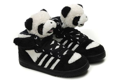 Adidas Originals By Jeremy Scott Kids Teddy Bear Shoes Black White
