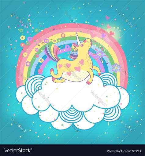 Unicorn Rainbow In The Clouds Royalty Free Vector Image