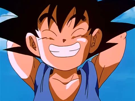 Goku Smiling And Giving His Pose In His Child Body By
