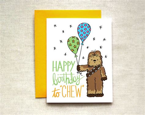 Chewbacca Birthday Card Star Wars Birthday Card Happy