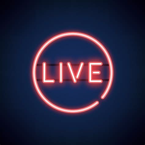 Red Live Neon Sign Vector Free Vector