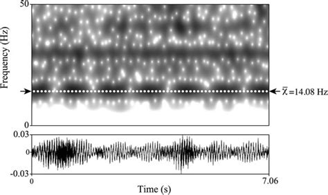 Narrow Band Spectrogram And Waveform Of An Acoustic Signal Within The