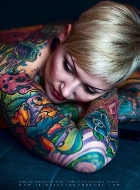 sleeved girl tattoo tattoos ink girl tattoos tattoo photography deep tattoo