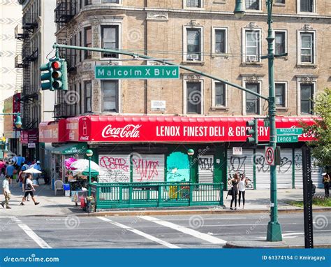 View Of Lenox Avenue In Harlem New York City Editorial Image
