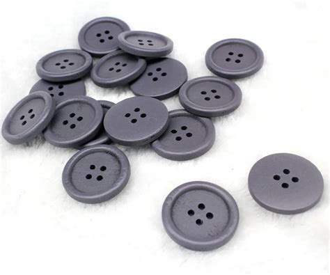 200pcs Grey Button 28mm Wood Buttons Wood Buttons Grey Big 4 Holes