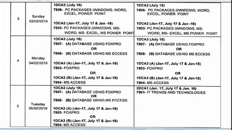 Dca 1st Sem 2nd Sem And Backlog Time Table Youtube