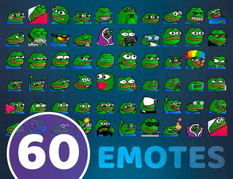 60 X Pepe The Frog Emotes Emotes Sub Badges Twitch Etsy Australia