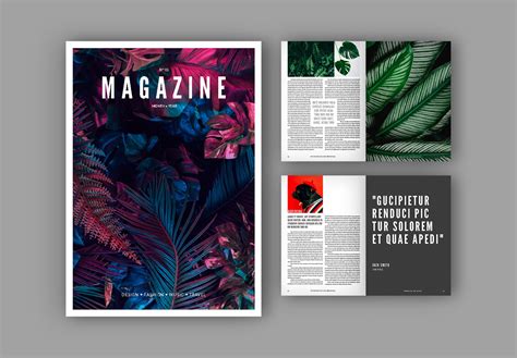 Magazine Layout Template Digital Magazine Indesign Print Etsy Uk