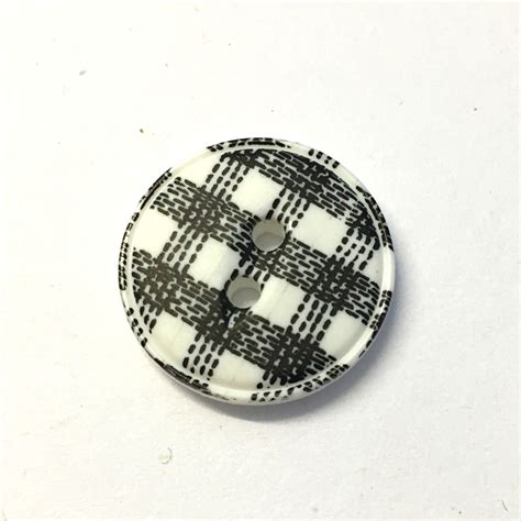 19mm Black And White Gingham Plaid Buttons The Button Shed