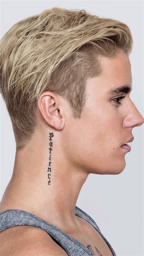 Justin Bieber Neck Tattoo Patience
