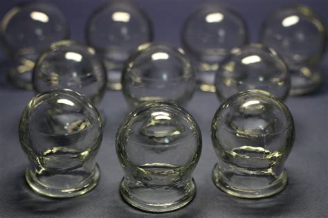 Chinese Massage Therapy Set Of 10 Glass Massage Cups Cupping Etsy
