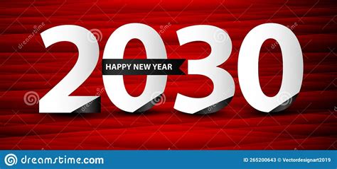 2030 Happy New Year Template 2030 Year Celebration Logo Vector On Red