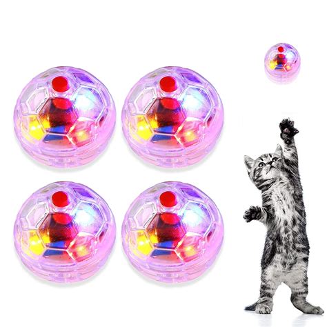 4pcs Motion Light Up Ghost Hunting Cat Ball For Cats Motion Activated
