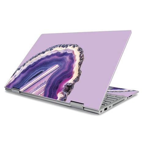 skin decal wrap compatible with hp envy x360 15 2019 sticker design purple agate