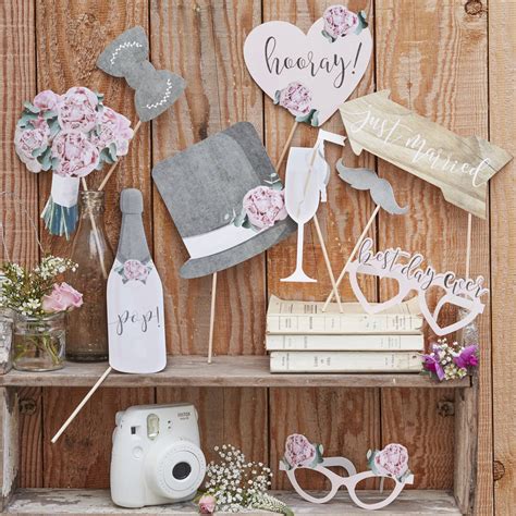 Wedding photography is different from other genres of photography, because you only have one chance to get the images right. Wedding Day Photo Booth Props Pack By Ginger Ray | notonthehighstreet.com