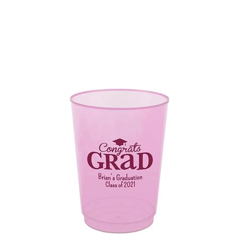 Personalized Graduation Hard Plastic Color Cups 10oz Party Supplies