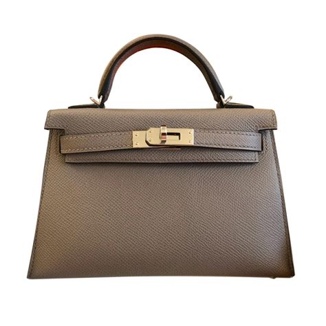 Hermès Mini Kelly Ii Handbags Leather Grey Ref73253 Joli Closet