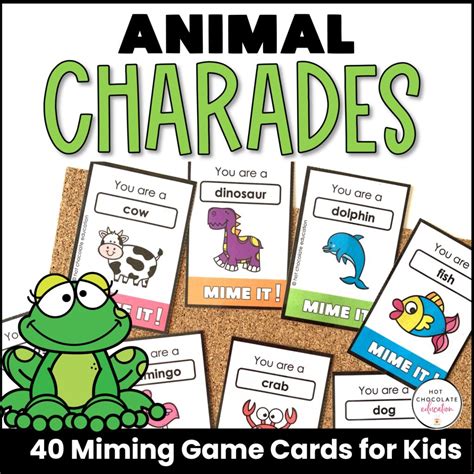 Animal Charades Miming Vocabulary Game For Kids Made By Teachers